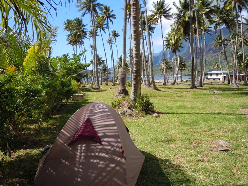 Zelten, Camping, Anaho Bay, Nuku Hiva, Marquesas, Französisch Polynesien