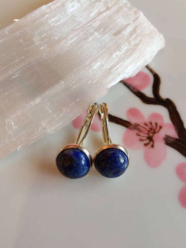 Oorhangers lapis lazuli zilver