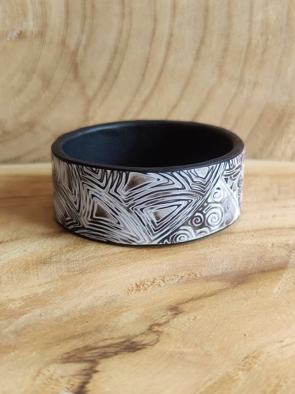 Bangle polymeerklei zwart wit