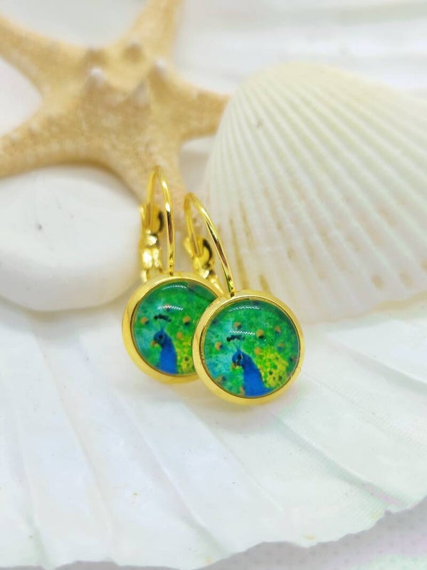 Oorhangers pauw goud