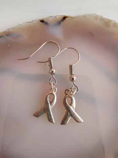Oorhaken ribbon zilver