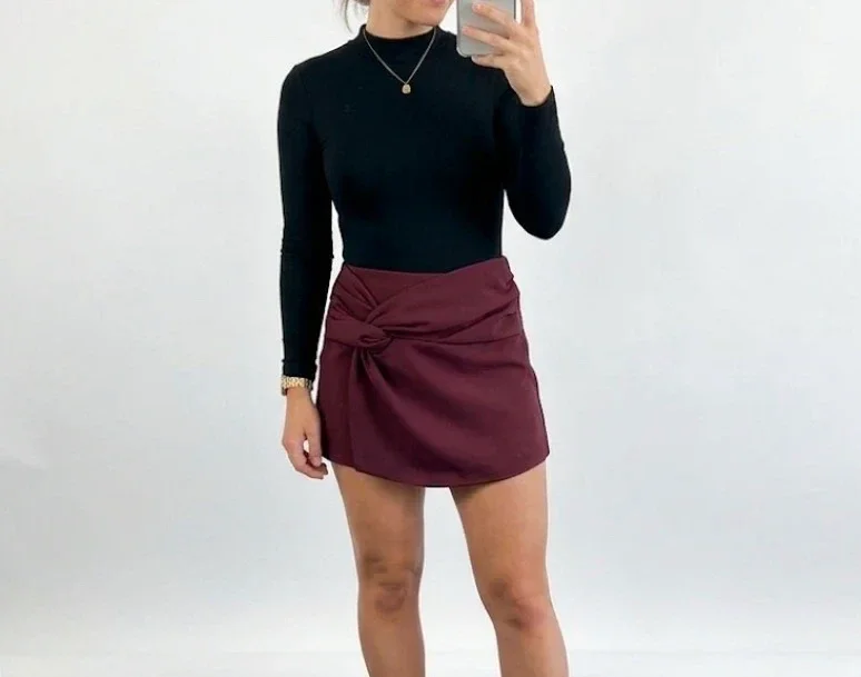 mayte skort bordeaux rood