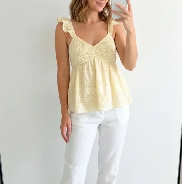 Gele babydoll top