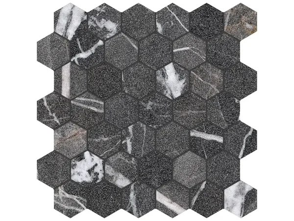 Majesto Calacatta Noir Vintage 2" Hex Mosaic Tile Collection