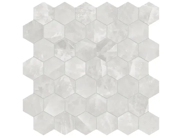 Majesto Crystal Bianco Honed 2" Hex Mosaic Tile Collection