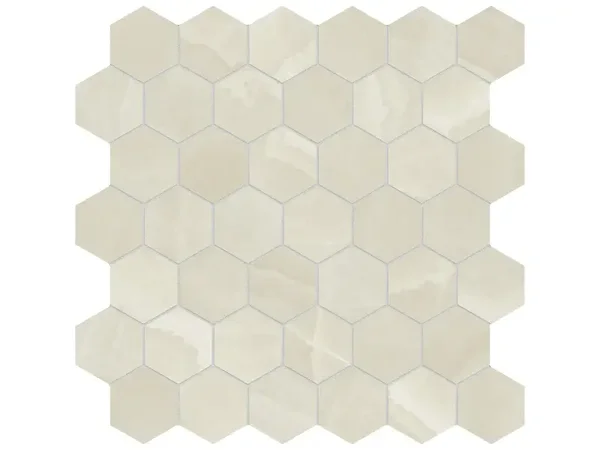 Lustra Onyx Crema Honed 2" Hex Mosaic Tile Collection