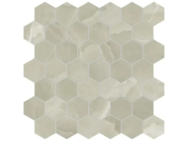 Lustra Onyx Sage Honed 2" Hex Mosaic Tile Collection