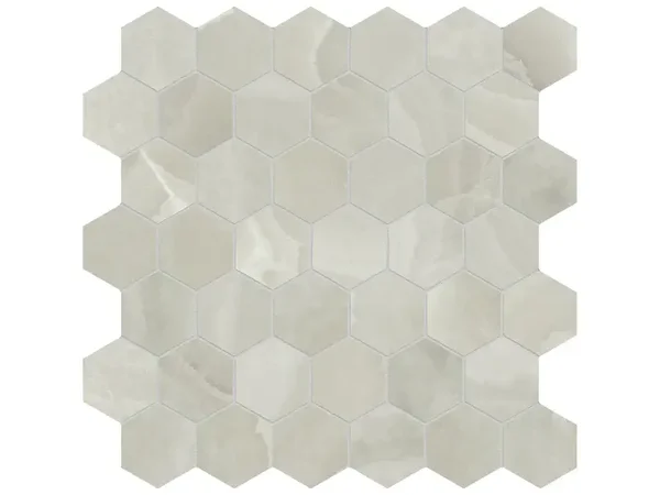 Lustra Onyx Feather Honed 2" Hex Mosaic Tile Collection