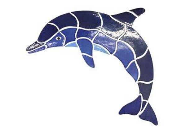 Dolphin Watermark Mosaic Pool Tile