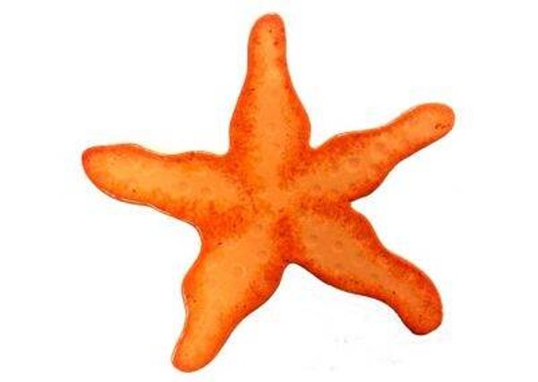 Orange Starfish Watermark Mosaic Pool Tile