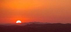 Sunset view from roof terrace