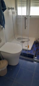 Bathroom with shower in beautiful townhouse
