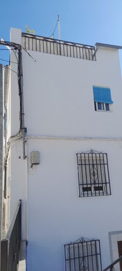 Side view of beautiful townhouse