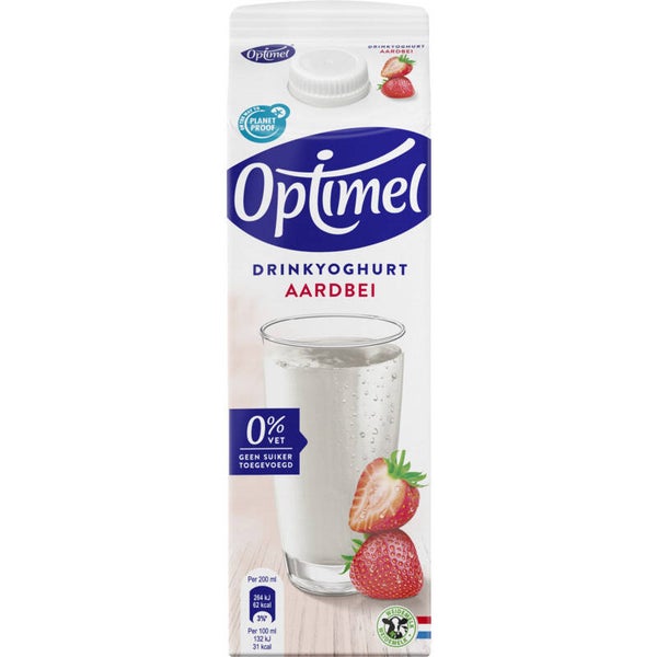 Optimel Drinkyoghurt aardbei 0% vet