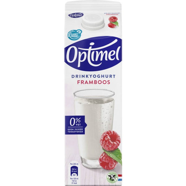 Optimel Drinkyoghurt framboos 0% vet