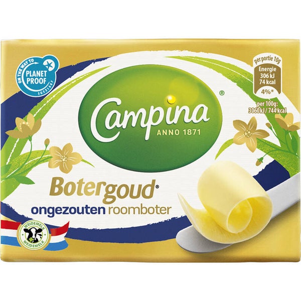 Campina Botergoud ongezouten roomboter