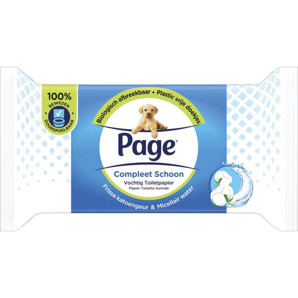 Page Compleet schoon vochtig toiletpapier