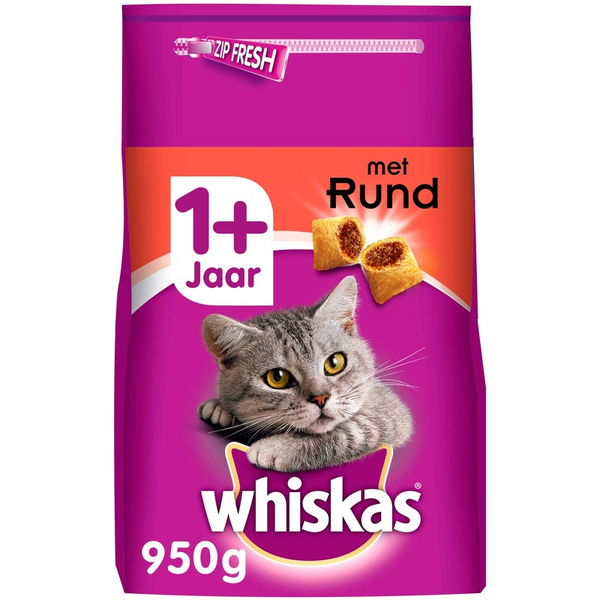 Whiskas Adult 1+ - droge kattenbrokken - rund
