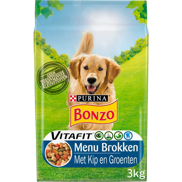 Bonzo Menubrokken adult kip hondenvoer droog