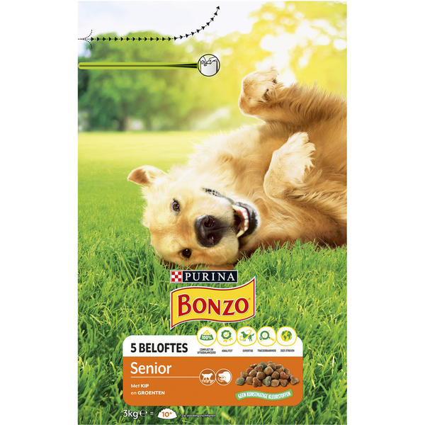 Bonzo Menubrokken senior kip hondenvoer droog