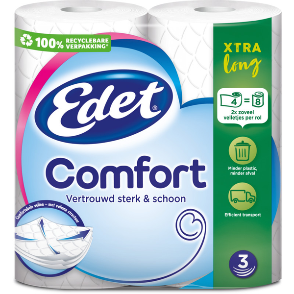 Edet Toiletpapier comfort 3-laags xtra long