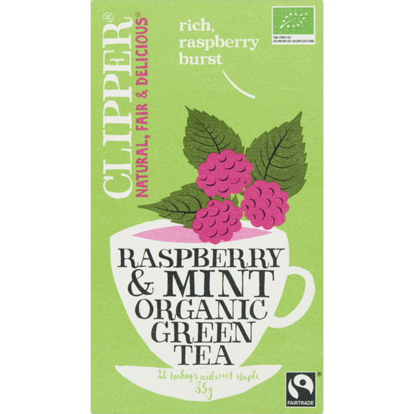 Clipper Organic raspberry & mint green tea