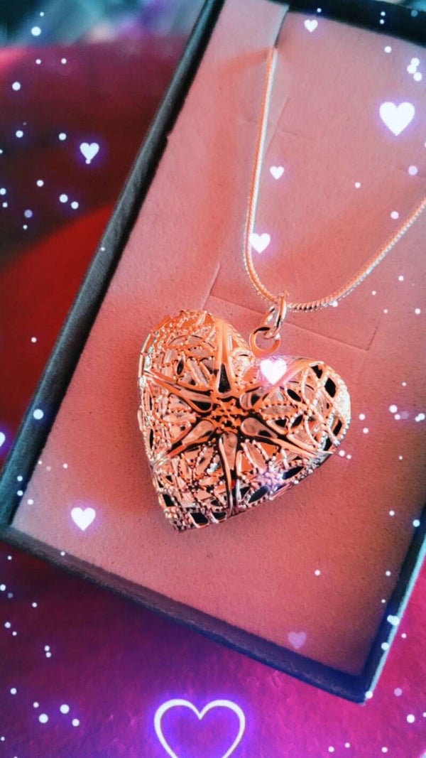 Chaîne avec Pendantif Coeur Cadre Photo en Argent Sterling 9.25