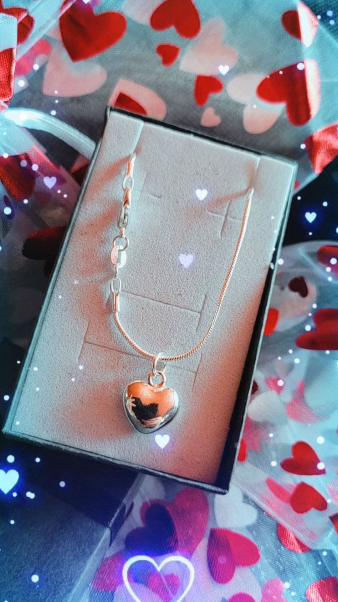 Chaîne avec Pendantif Petit Coeur Argent Sterling 9.25