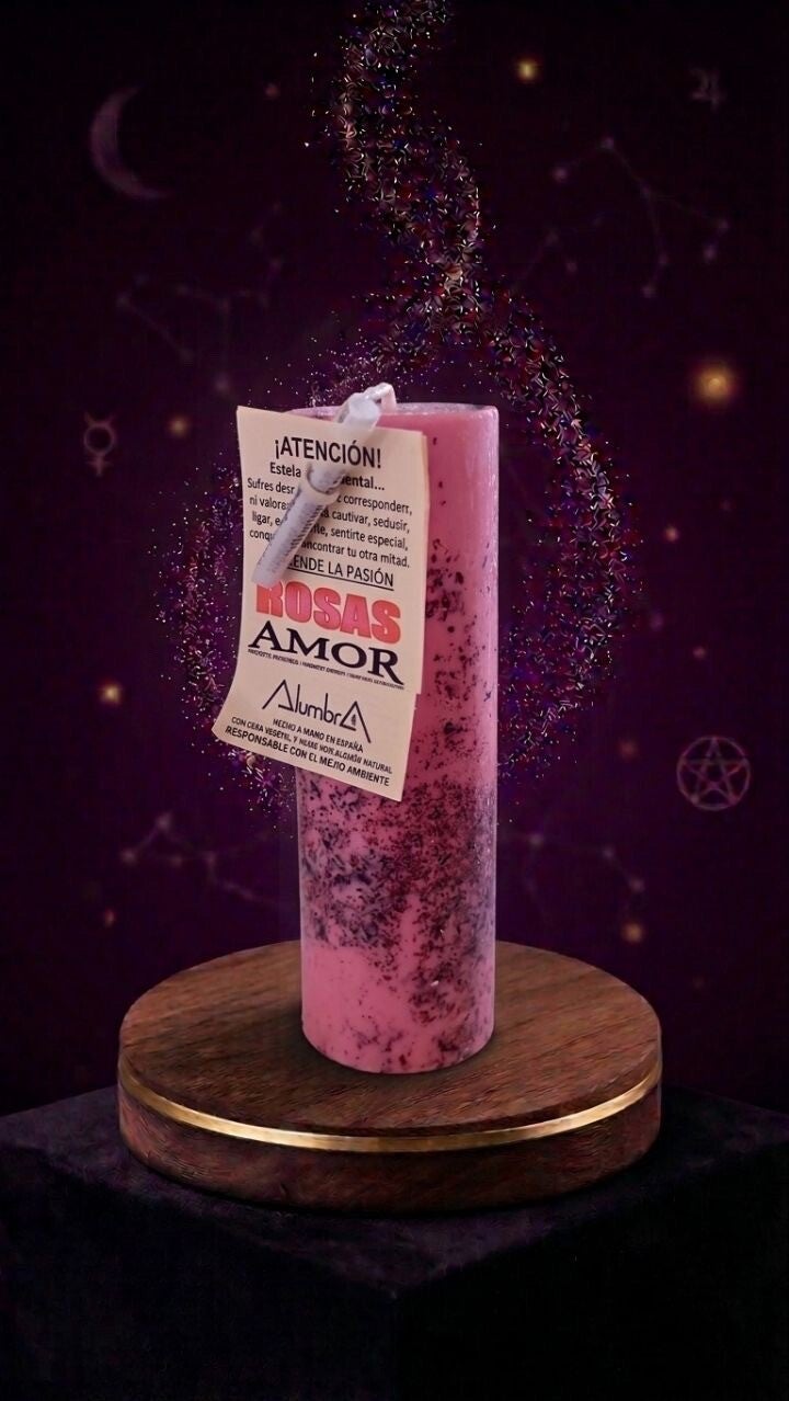 Bougie artisanale avec roses - Love