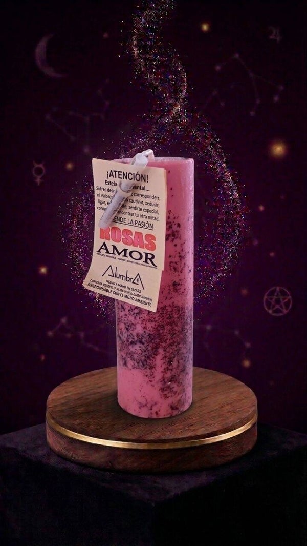 Bougie artisanale avec roses - Love
