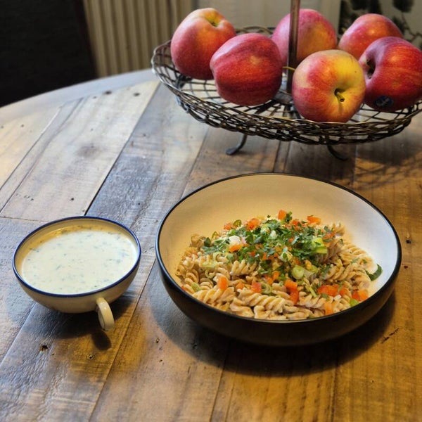 Receptblad "Vegansk Alfredo."