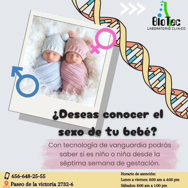 Con sangre materna podemos sacar el ADN fetal y determinar el sexo.