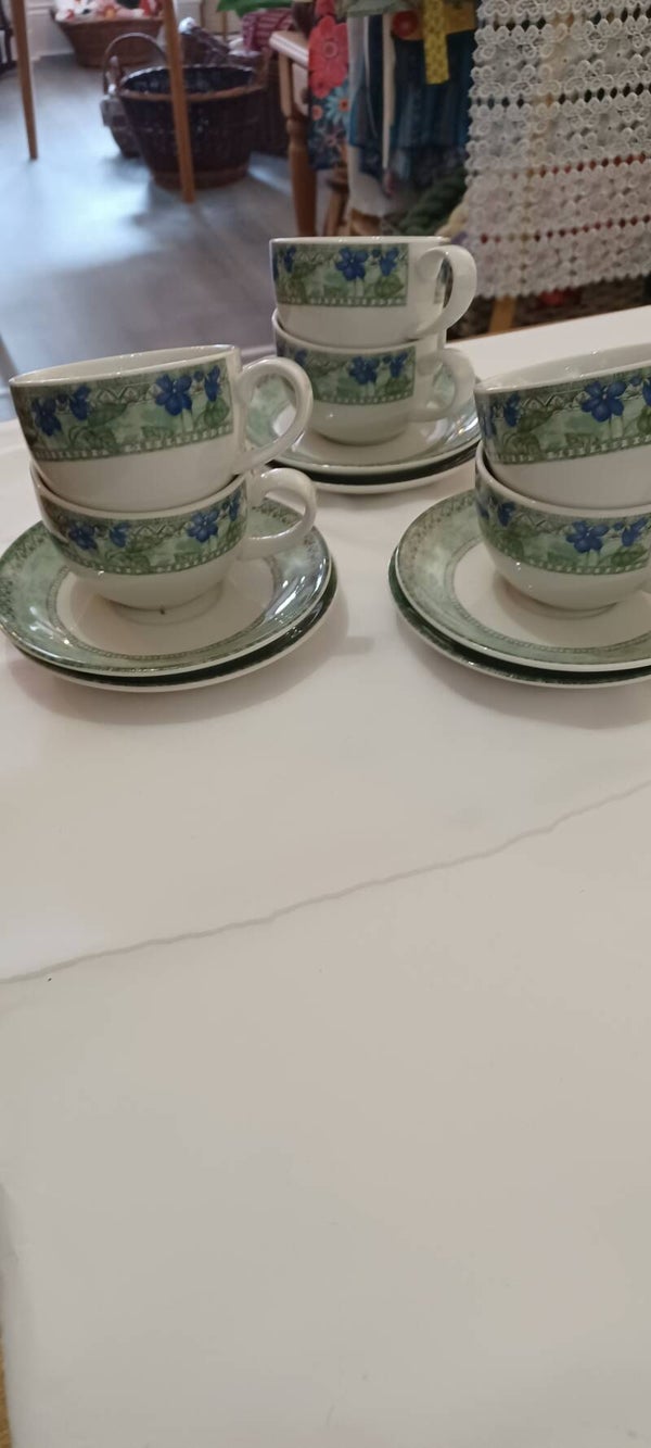 Johnson Brothers Spring Floral Cups & Saucers - Set of 6