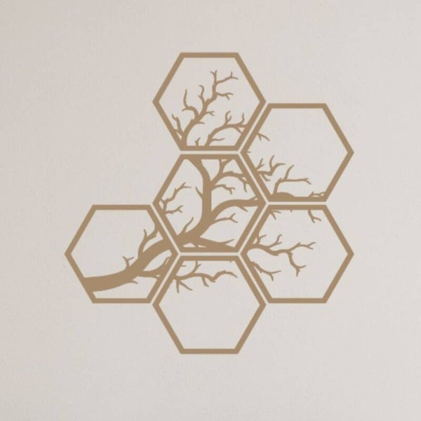 Houten hexagon boom Nora MDF