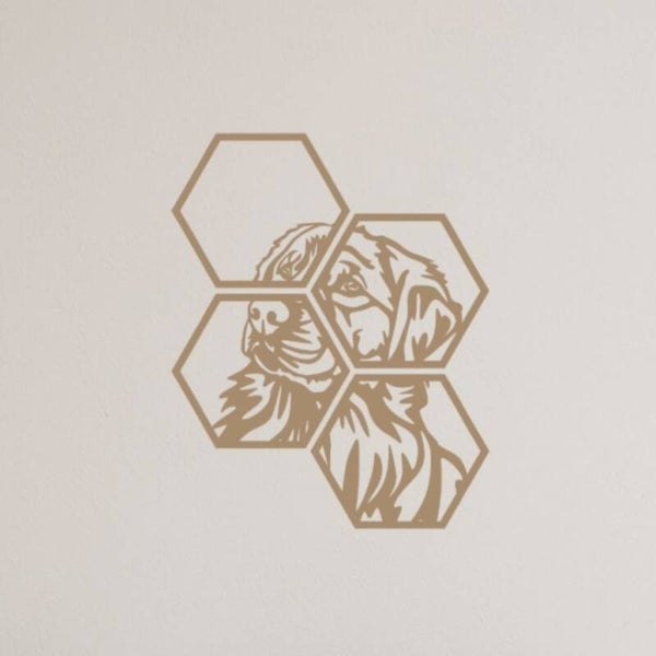 Houten hexagon hond Mila MDF
