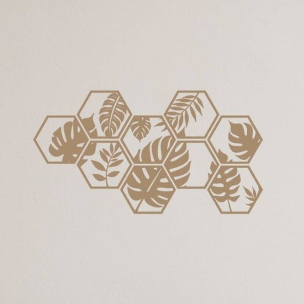 Houten hexagon bladeren Lisa MDF