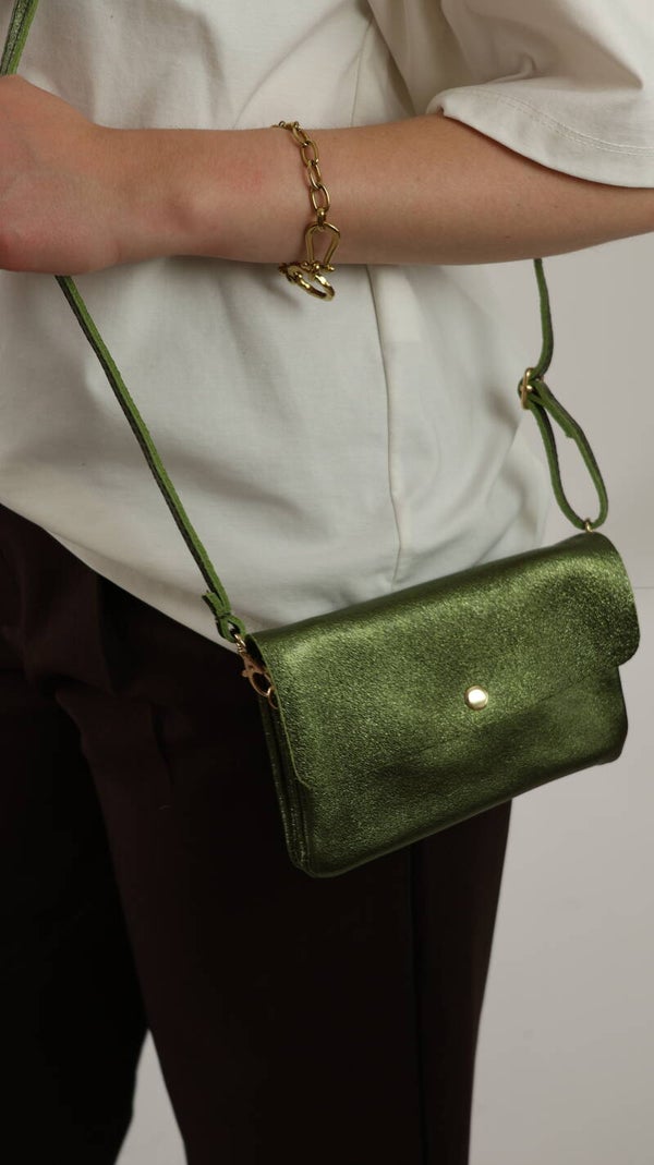 Metallic bos groene tas