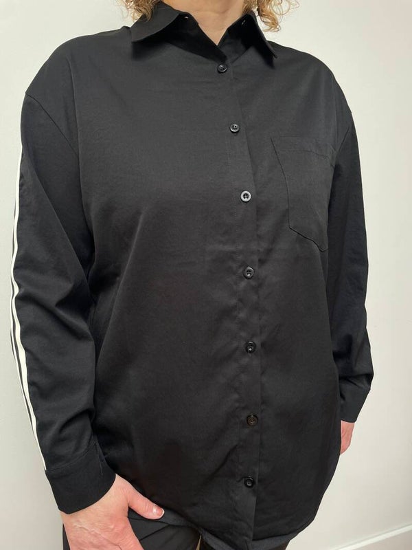 Zwarte blouse met streep