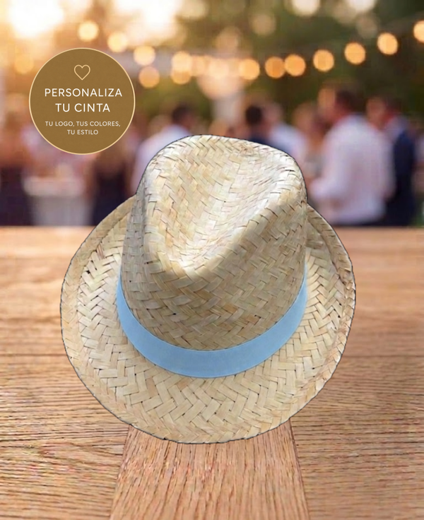 Sombrero de Paja Blanca o Verde Trenzada "ALPI" – Personalización Premium