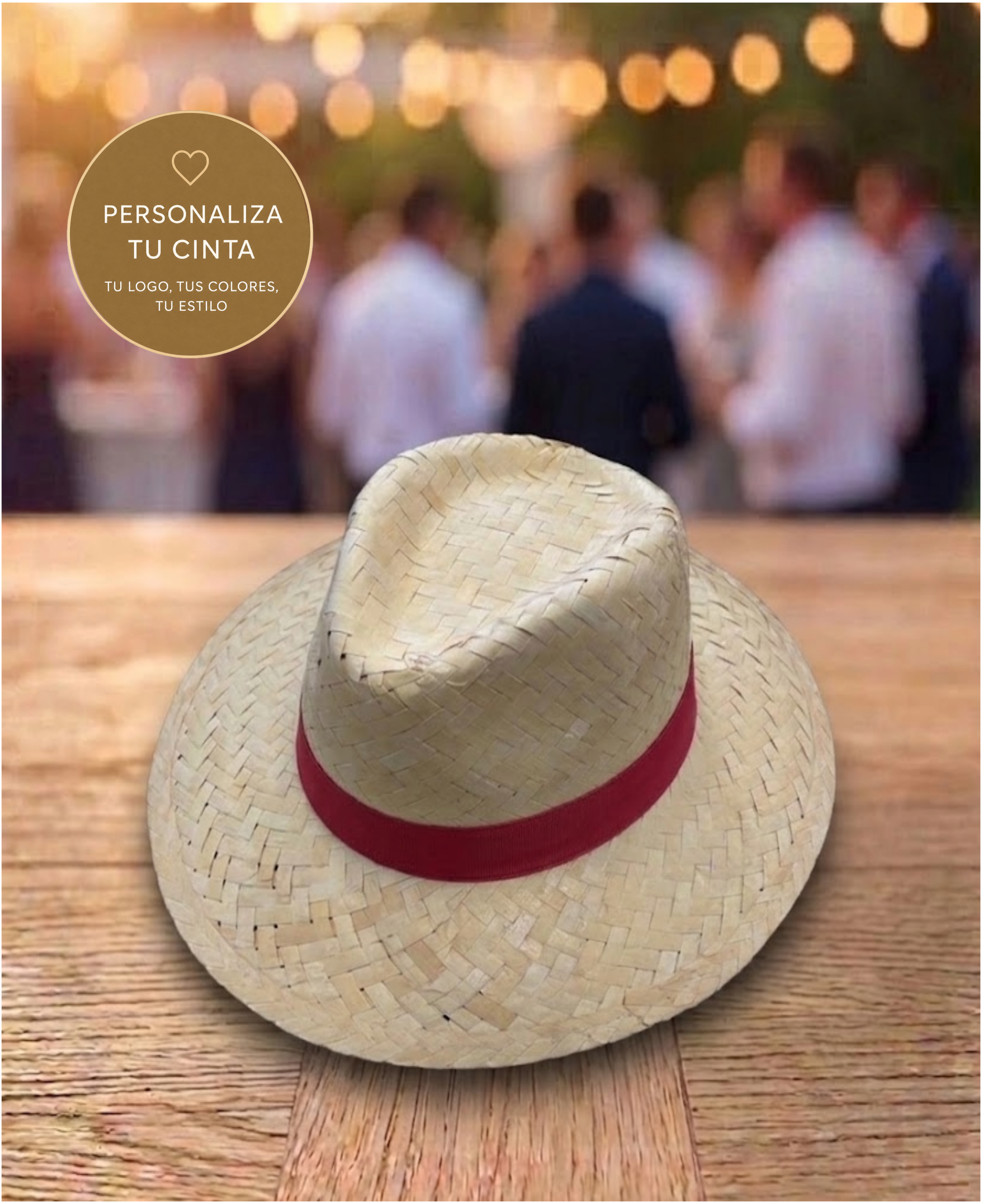 Sombrero de Paja Blanca o Verde Trenzada "INDI" – Personalización Premium