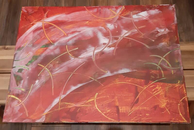 art kunst Schilderij abstract expressionisme Bryktheater Kyra van Wirdum Trouwambtenaar