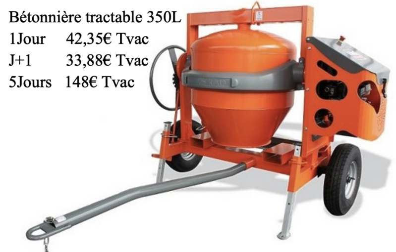 Bétonniere tracatable 350L