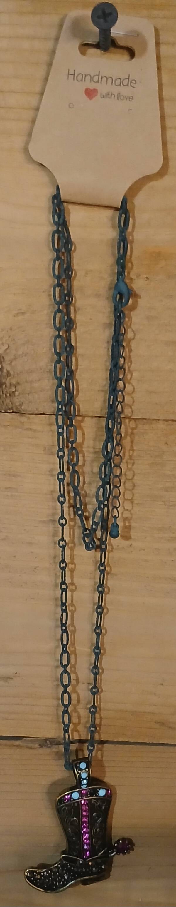 Western boot necklace