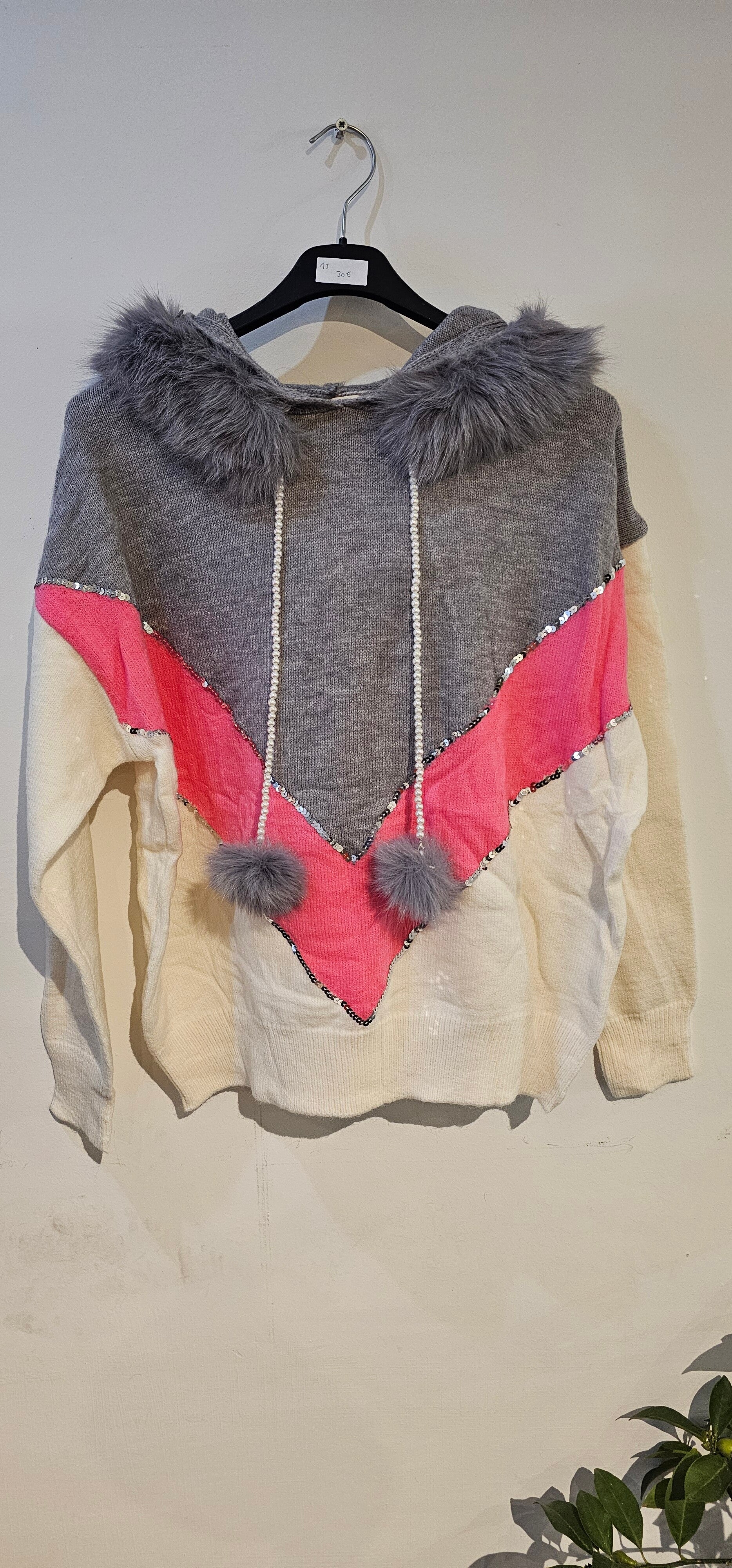 Zachte trui met zachte pels