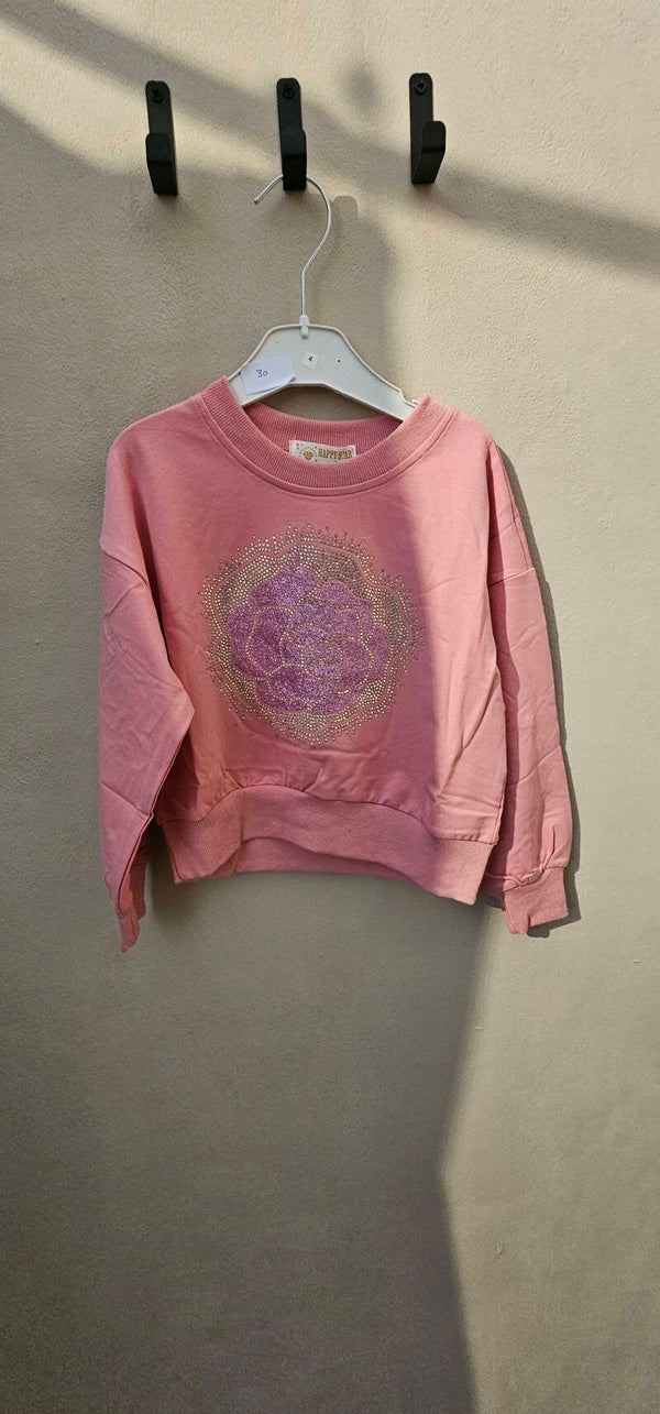 Trui bloem met strass