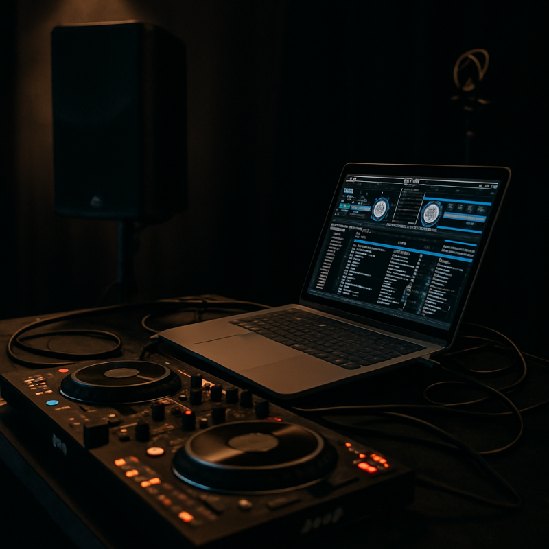 Poste de DJ en préparation - journée type d'un DJ professionnel à Bourges