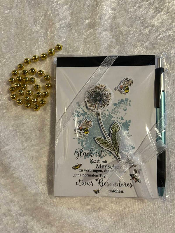 Schreibblock mit Stift  Pusteblume