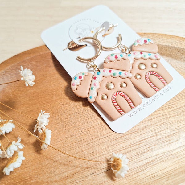 Oorbellen - Gingerbread house