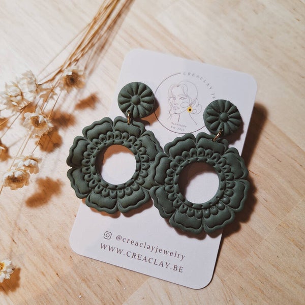 Oorbellen - Green mandala