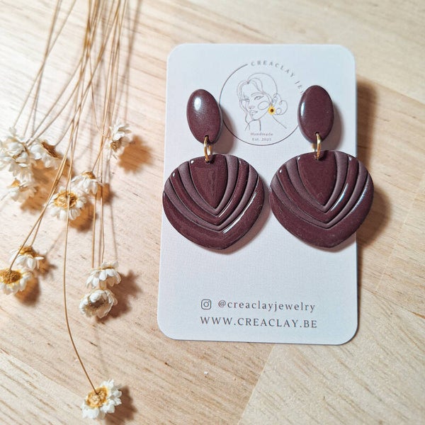 Oorbellen - Diep wijnrood